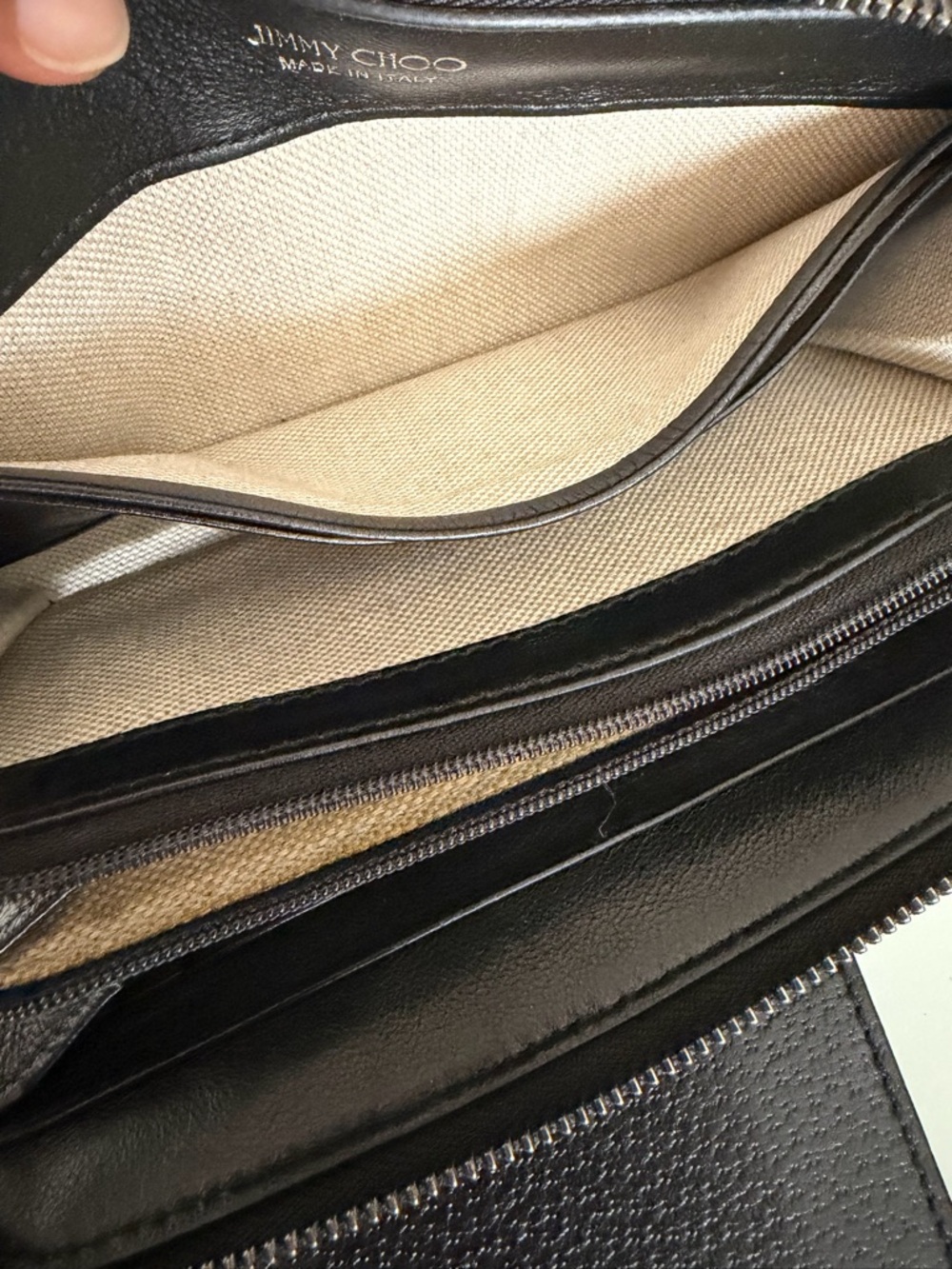 Gucci Black Canvas Continental Wallet with gold hardware and jimmy choo set of 2 - Picture 12 of 12